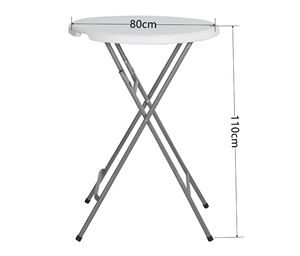 بيع بالجملة في الهواء الطلق المحمولة ديا 60 بوصة 32 الأحداث الأبيض البلاستيك ارتفاع أعلى ارتفاع الكوكتيل جولة قابلة للطي للحزب - Product Image 6