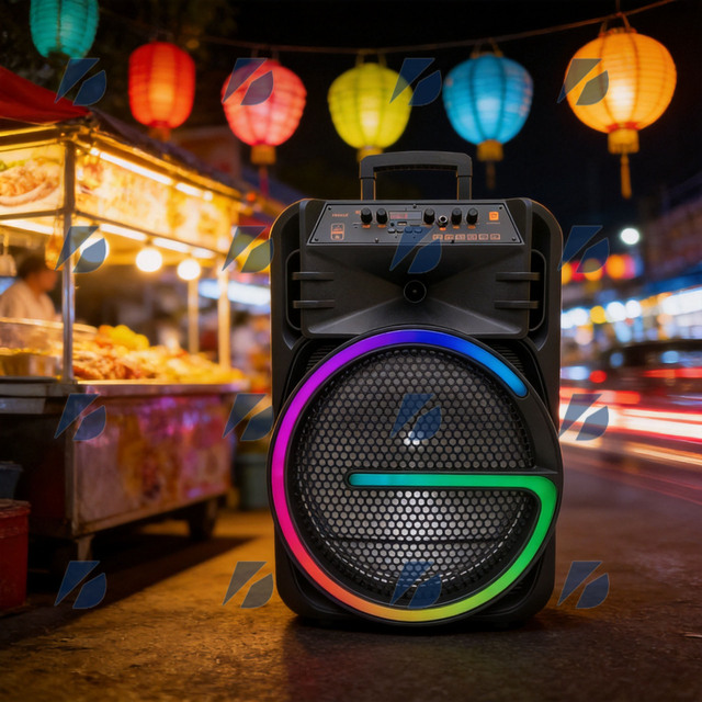 Audio Portable Wireless Speaker 15 Inch Trolley BT 40W Battery with Support