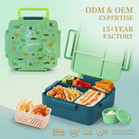 Boîte à déjeuner portable pour enfants, boîte bento anti-fuite avec compartiments, grande capacité, pour les repas scolaires des enfants