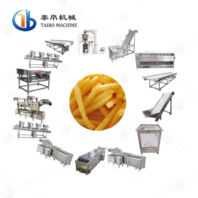 رقائق البطاطس الأوتوماتيكية ماكينة خط إنتاج رقائق البطاطس الطازجة المجمدة