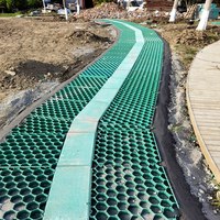 Grilles de pavage en plastique HDPE écologiques LUDE en gros, résistantes à la compression et au vieillissement, design industriel, pour extérieur, noir/vert