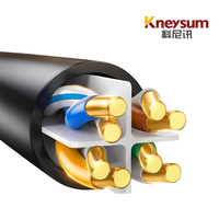 Cable de Conexión Gigabit Kneysum Cat6 UTP de Alta Velocidad, 8 Conductores Sólidos, 1m 2m 3m 5m, RJ45 de Doble Extremo, Cobre Puro, Negro, 24AWG