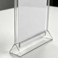 Support d'affichage de bureau en acrylique personnalisé Winson, base épaisse et lourde, surface polie stable pour panneau publicitaire/menu/cartes de prix