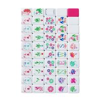 Tuiles de Mahjong Américain en Acrylique Rose, Ensemble de Jeu en Cristal, Pièces de Mahjong Sculptées à la Main, Collection Cadeau pour Divertissement à Domicile