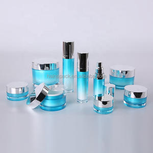 UV kaplama çift duvar akrilik krem kavanoz şeffaf plastik akrilik losyon şişesi ve cilt bakımı kozmetik ambalaj için krem kavanoz - Product Image 1