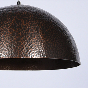 Lámpara Colgante de Metal con Pantalla de Hierro con Acabado de Bronce Martillado a Mano, Estilo Industrial Vintage - Product Image 6