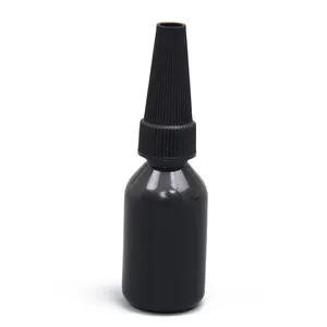 Botol penitis lem plastik Remas hitam transparan, 30ml 60ml 100ml dengan tutup Putar