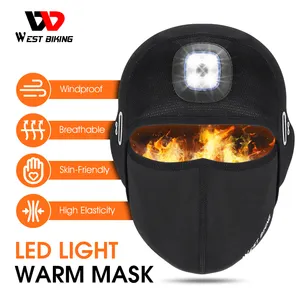WEST BIKING all'ingrosso faro esterno Cob Led Mini cappello Flash Light Led Face Light Mask Ski Maskss Logo personalizzato