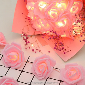 Guirlande lumineuse Led Rose 10/20Led avec pile AA, Bouquet de fleurs élégant pour mariage, fête, décoration de la saint-valentin - Product Image 1