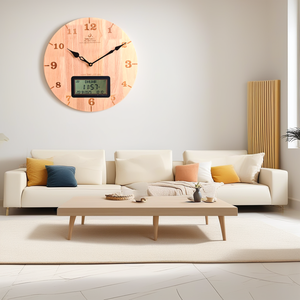 38cm Vòng im lặng phong trào cầu nguyện thời gian athan âm thanh nhắc nhở kép lịch đa-anguages lớn LCD Đồng hồ treo tường gỗ rắn azan đồng hồ - Product Image 4