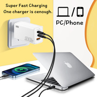 Chargeur rapide multi-ports 90W PD avec prises UK/EU/US, adaptateur de charge rapide pour téléphone portable QC3.0