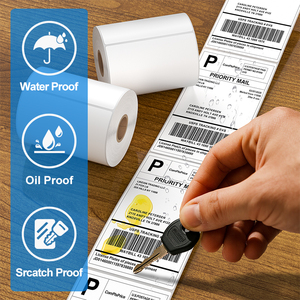 ม้วนฉลากส่งของแบบติดเองได้ ทนทาน สำหรับคลังสินค้า บรรจุภัณฑ์โลจิสติกส์ และการติดตาม<span class=keywords><strong>พัสดุ</strong></span>ด่วน - Product Image 2