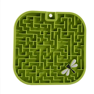 Tazón de silicona con laberinto para alimentación lenta para perros y gatos, diseño universal con patrón de libélula - Product Image 1