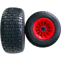 Roue en mousse PU 16x6.50-8 avec jante en plastique, capacité de charge de 300 kg pour tondeuses à gazon/chariots de plage