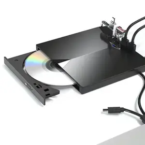 ไดรฟ์ซีดีภายนอกแบบพกพา CD/DVD +/-RW ไดรฟ์ Slim DVD rewriter เครื่องเขียนแผ่นดิสก์ไดรฟ์ CD-ROM ออปติคัล