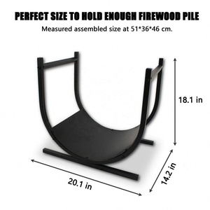 Casier de stockage noir pour bûches, support décoratif en fer métallique pour <span class=keywords><strong>la</strong></span> maison, cheminée domestique - Product Image 4