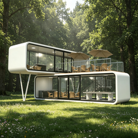 Maisons conteneurs préfabriquées mobiles en acier galvanisé avec finition extérieure en panneaux d'aluminium pour parcs forestiers et stations balnéaires – Livraison rapide
