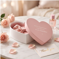 Boîte cadeau en papier de luxe personnalisée à deux tons en forme de cœur, boîte à fleurs écologique en forme de cœur pour la Saint-Valentin, arrangement de roses