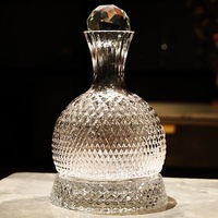 Carafe Rotative de Luxe Discret Haut de Gamme en Cristal Transparent pour la Maison, Distributeur Élégant de Vin