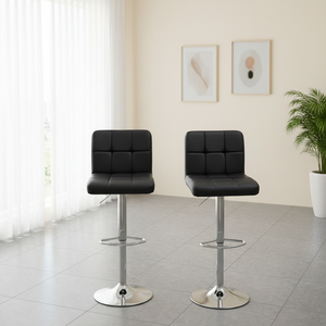 Chaises de bar pivotantes modernes et réglables en similicuir gris pour îlot de cuisine et comptoir de bar - Product Image 6