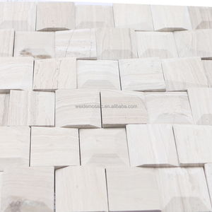 Mosaïque en marbre Perlino Bianco et mosaïque 3D en pierre pour comptoir d'îlot et mur de <span class=keywords><strong>fond</strong></span> de toilettes - Product Image 3