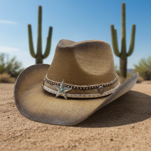 Sombrero de Paja Rígido Estilo Retro, Sombrero de <span class=keywords><strong>Vaquero</strong></span> Occidental de Papel, Sombrero de Jazz, para Viajes, Cuatro Estaciones, Unisex, Estampado, para Fiestas, Aire Libre. - Product Image 3