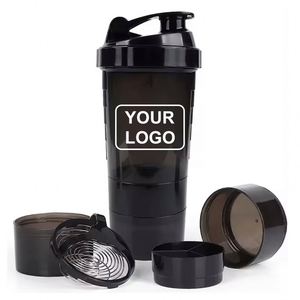 Bouteille d'eau sport en plastique 3 couches amovible de 500 ml, personnalisable avec logo, écologique, pour protéines – Vente en gros - Product Image 1