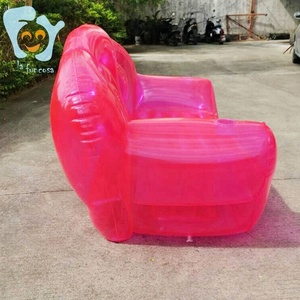 OEM <b>Inflatable</b> Clear Pink Double Person <b>Sofa</b> Blow up Chairs Portable <b>Camping</b> Yard Couchs <b>Inflatable</b> Patio Furniture - Product Image 4