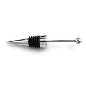 Tapón de botella de vino creativo DIY de metal en blanco, con varilla en blanco para añadir cuentas, tapón de botella de vino con cuentas - Product Image 5