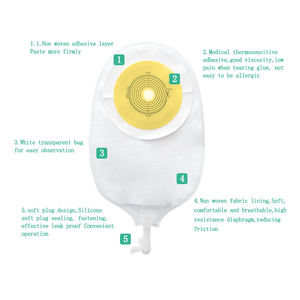 Bolsas urinárias, materiais de fábrica, bolsa <span class=keywords><strong>colostomy</strong></span> dreno, <span class=keywords><strong>urostomy</strong></span> stoma, 45mm - Product Image 2