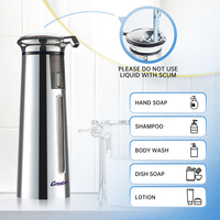 Distributeur automatique de savon liquide sans contact 350 ml (12 oz), fonctionne sur piles, étanche, avec capteur, pour comptoir et fixation murale, idéal pour la salle de bain