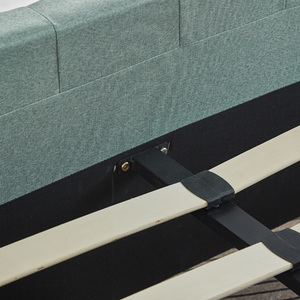 Testiera Moderna in Lino <span class=keywords><strong>Verde</strong></span> con Dettagli Dorati, <span class=keywords><strong>Letto</strong></span> Imbottito Queen/King Size con Robusto Supporto a Doghe per Camera da <span class=keywords><strong>Letto</strong></span> - Product Image 2