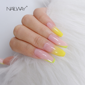 <span class=keywords><strong>Faux</strong></span> ongles français Extra-longs à pression, huile brillante, rose, cercueil, ballerine, Gel UV, à pression, ombré - Product Image 5