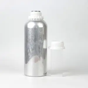 Garrafa de óleo essencial de alumínio com tampa resistente a crianças, 100ml 200ml 300ml 500ml 1L, garrafa de metal reciclável personalizada