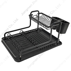 Escurridor de Platos de Doble Capa de Aluminio con Bandeja, Escurridor de Cocina de Secado Rápido, Escurridor de Encimera Cuadrado - Product Image 5