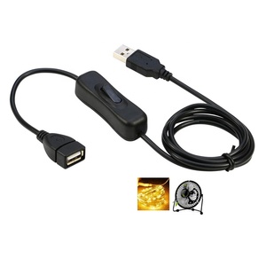 <span class=keywords><strong>Cable</strong></span> USB Nuevo de 28 cm, USB 2.0 A Macho a Hembra, <span class=keywords><strong>Cable</strong></span> Extensor Negro <span class=keywords><strong>con</strong></span> Interruptor de Encendido/Apagado - Product Image 1