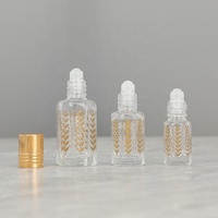 Bouteille en Verre Vintage Attar 3ml 6ml 12ml, Format Mini de Voyage Unique, Flacon Octogonal Roll-on pour Parfum et Huile Essentielle