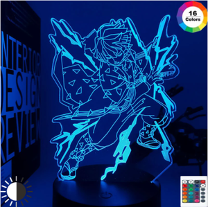 Kimetsu NO yaiba tanjiro kamado ไฟ LED ไฟกลางคืนสำหรับเด็กตกแต่งห้องนอนโคมไฟ3D ตั้งโต๊ะสำหรับเด็กของขวัญฆ่าปีศาจ - Product Image 3