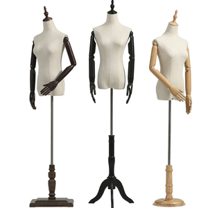 Hot Sell <strong>Clothes</strong> Store <strong>Prop</strong> Female Dress Dummy Garment Window Display Stand Plastic Mannequins Women Linen Cloth Up-Body - Product Image 1