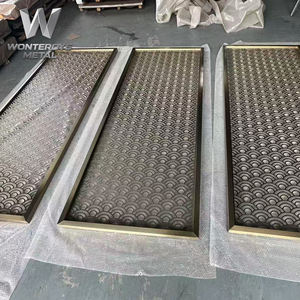 Panneaux de séparation de pièce en acier inoxydable découpés au laser personnalisables, séparateur de <span class=keywords><strong>salon</strong></span>, design moderne doré, <span class=keywords><strong>salon</strong></span>, maison - Product Image 5