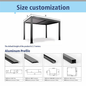 Structure d'ombrage de luxe en aluminium pour resort, mobilier d'extérieur pour bar, chaises longues, transats, structure d'ombrage pour piscine avec LED - Product Image 4