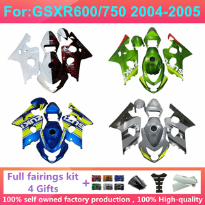 NOUVEAU Kit de carénage complet ABS pour moto compatible avec GSXR600 GSXR750 Gsx600r Gsx750r <span class=keywords><strong>GSXR</strong></span> 600 <span class=keywords><strong>750</strong></span> 2004 <span class=keywords><strong>2005</strong></span> 04 05 K4 Kits de carénages Zxmt - Product Image 3