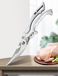 กรรไกรครัวสแตนเลสอย่างดี สำหรับตัดกระดูกไก่ ผัก เนื้อสัตว์ ใช้ในครัวเรือน - Product Image 2