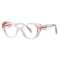 Unisexe 2165 Épais Cercle Optique Lunettes Imitation Plaque Tr90 Plat Miroir Oeil De Chat Ins Style Rue Photographie PC Adultes Diamant