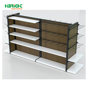 Prateleira de Exibição de Madeira Dupla Face para Supermercado com Ganchos de Exibição à Venda - Product Image 2