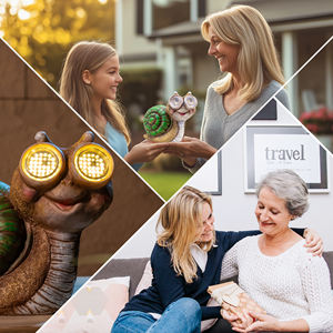 تصميم جديد حاصل على براءة اختراع: ضوء حديقة شمسي على شكل حلزون صغير مع عيون LED دوارة 360 درجة وتأثير وميض واقعي مصنوع من البولي راتنج - Product Image 6