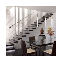 Escalier flottant moderne de luxe PRIMA avec poutre en acier au carbone pour maison et appartement