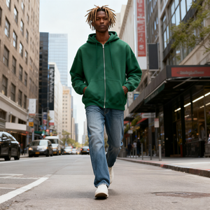 TKAN355 vente en gros hiver lourd 500 Gsm polaire français éponge sweat à capuche zippé Logo personnalisé homme décontracté surdimensionné sweats à capuche à fermeture éclair - Product Image 2