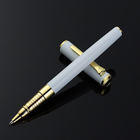 Stylo Métallique de Luxe Exécutif Noir Brillant Multifonctionnel Classique avec Logo Doré Personnalisé pour Cadeau VIP Sportif et Calligraphie 0.7mm