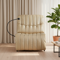 Fauteuil inclinable moderne en cuir de style nordique, rembourré de duvet, pour la maison, le bureau, les restaurants et les cafés, prix usine
